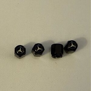 Mercedes Benz Valve Stem Caps in Black Set of 4 NWT